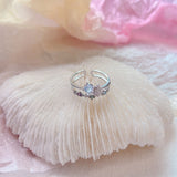 Adjustable Crystal Flower Rings For Women