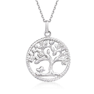 18K White Gold Plated Tree Necklace