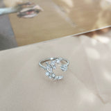 Adjustable Crystal Flower Rings For Women