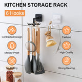 Kitchen Hook Organizer Rack 360 Degrees Rotatable